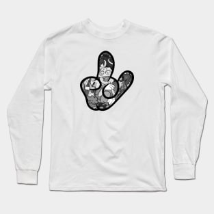 Cool rock and roll hand gesture logo drawing Long Sleeve T-Shirt